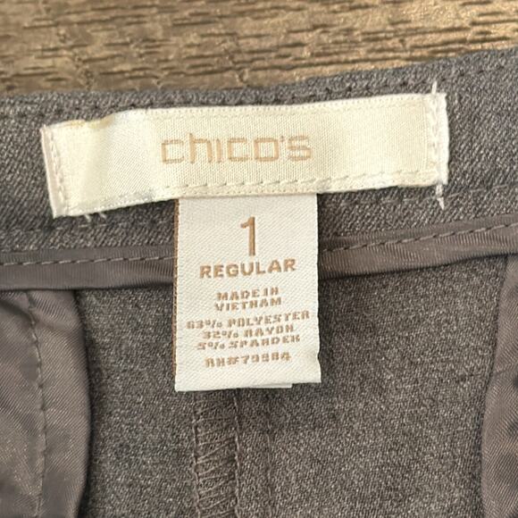Chico's Women's Flare Trouser Grey Size 8 - Picture 6 of 9